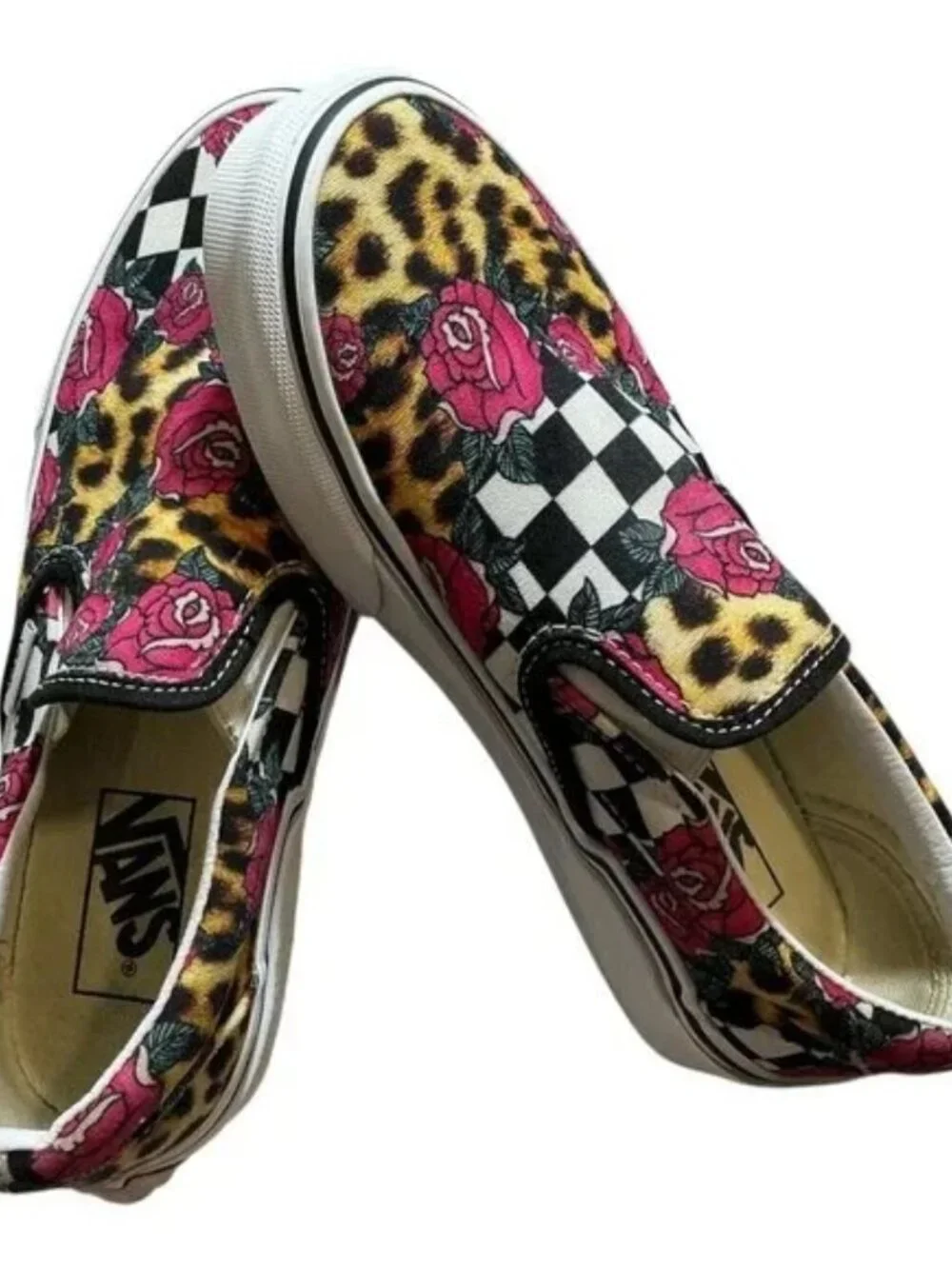Vans Leopard/Floral Print Slip-on Unisex Skateboarding Sneakers Size M5/W6.5 - Picture 7 of 13